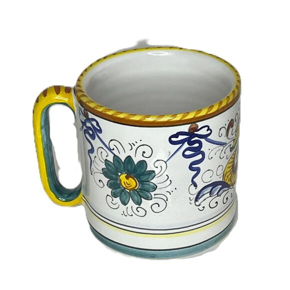 Deruta Italy Handcrafted Italian Ceramic Mug Colorful Ornate Design Dragon - Picture 3 of 8